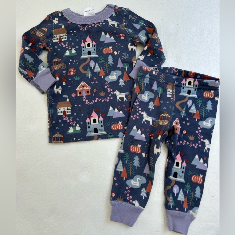 Hanna Andersson Baby 2pc Organic Cotton pjs pajamas set magic village Cinderella